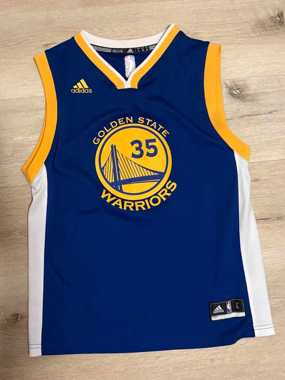 adidas Kids Golden State Warriors Blue & Yellow Basketball Jersey